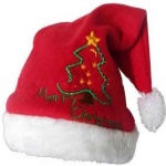 Short plush Christmas hat made of 100% cotton