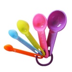 Five piece plastic measuring spoon set