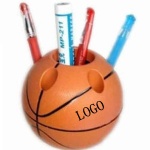 Basketball shaped pen holder