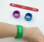 Silicone Slap Ruler Wristband with logo printed