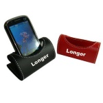 Folding leather cell phone holder