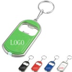 Keychain with LED flashlight and bottle opener