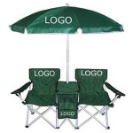 Two chair set with umbrella and cooler bag