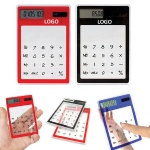 Clear solar calculator made of plastic