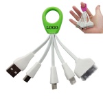 Multi Phone USB Data Cable Charging Cable With Ring Holder