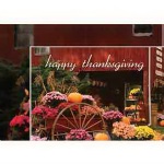 Autumn Flower Cart Thanksgiving Greeting Card