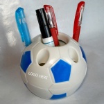 Soccer shaped pen holder